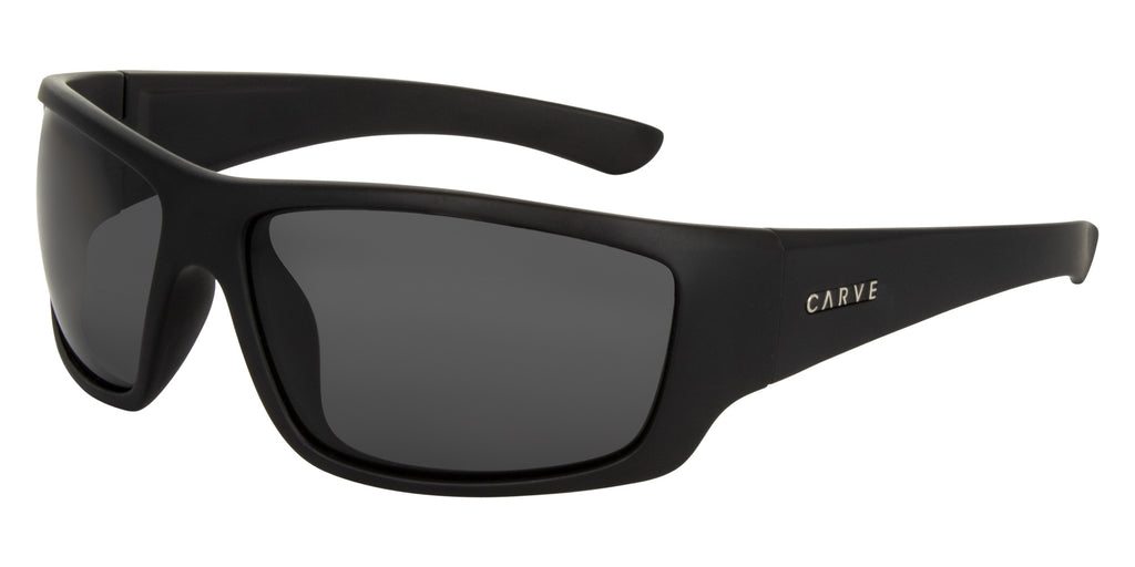Carve Moray - Matte Black Frame with Grey Polarized Lens in Single