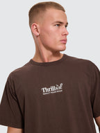 Thrills Co Thrills Workwear Embro Merch Tee - Postal Brown in Postal Brown