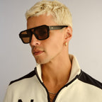 Le Specs SUBZERO + BLACK in BROWN MONO POLARIZED