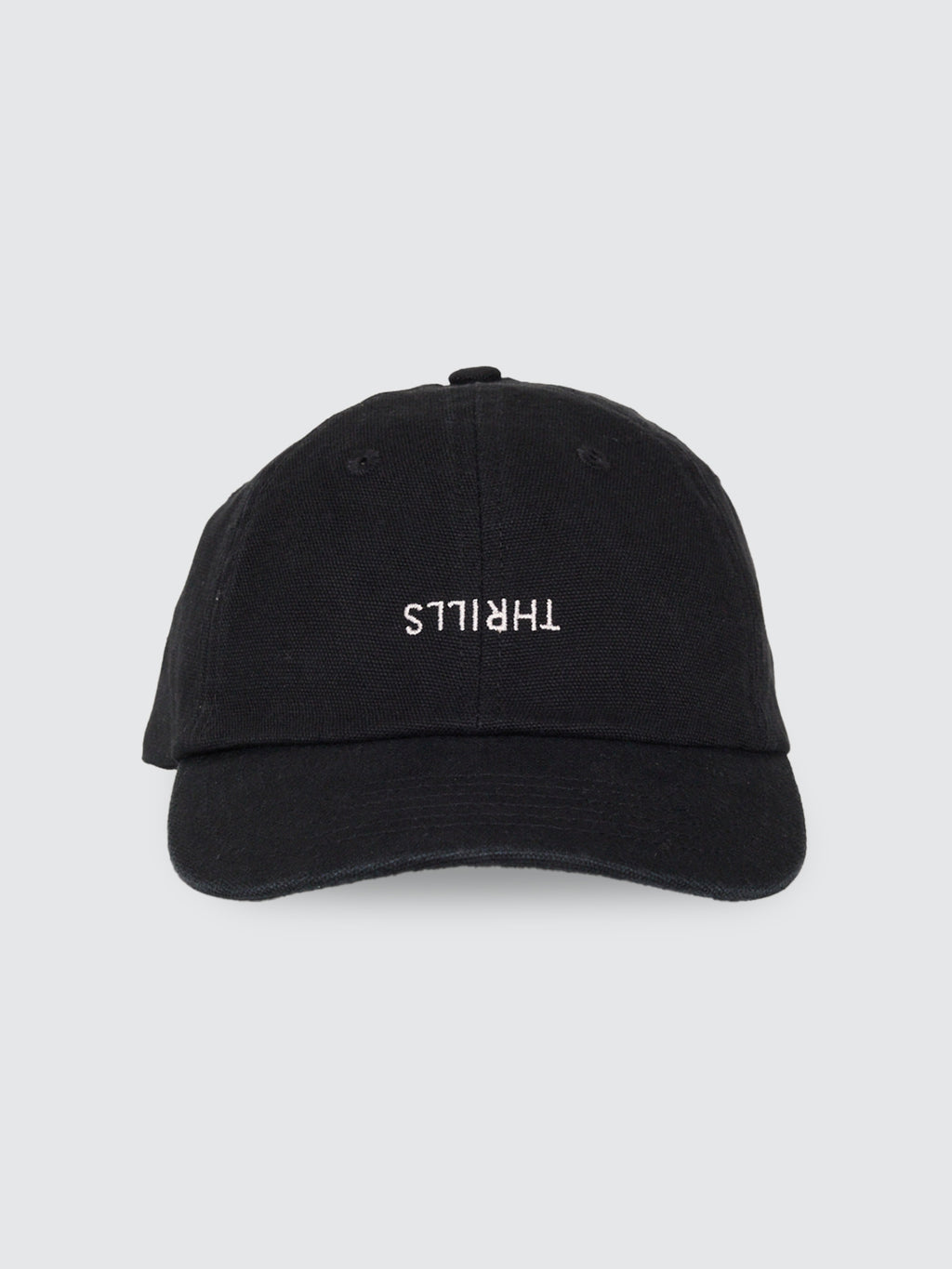 Thrills Co Minimal Thrills 6 Panel Cap - Washed Black in Washed Black