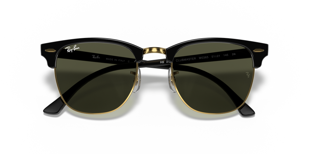 Ray-Ban® CLUBMASTER BLACK ON ARISTA G-1 in Black On Gold