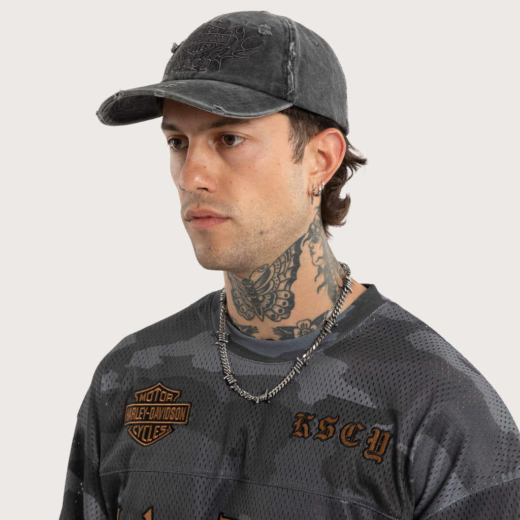 Kiss Chacey Knock Dad Cap in Washed Black