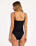 Billabong Womens Sol Searcher Lara Tankini Bikini Top in Black Pebble