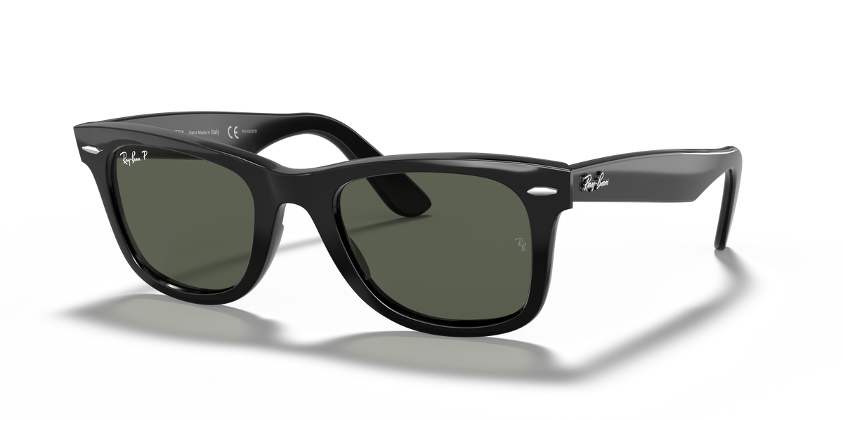 Ray-Ban® WAYFARER BLACK GREEN POLARIZED in Black