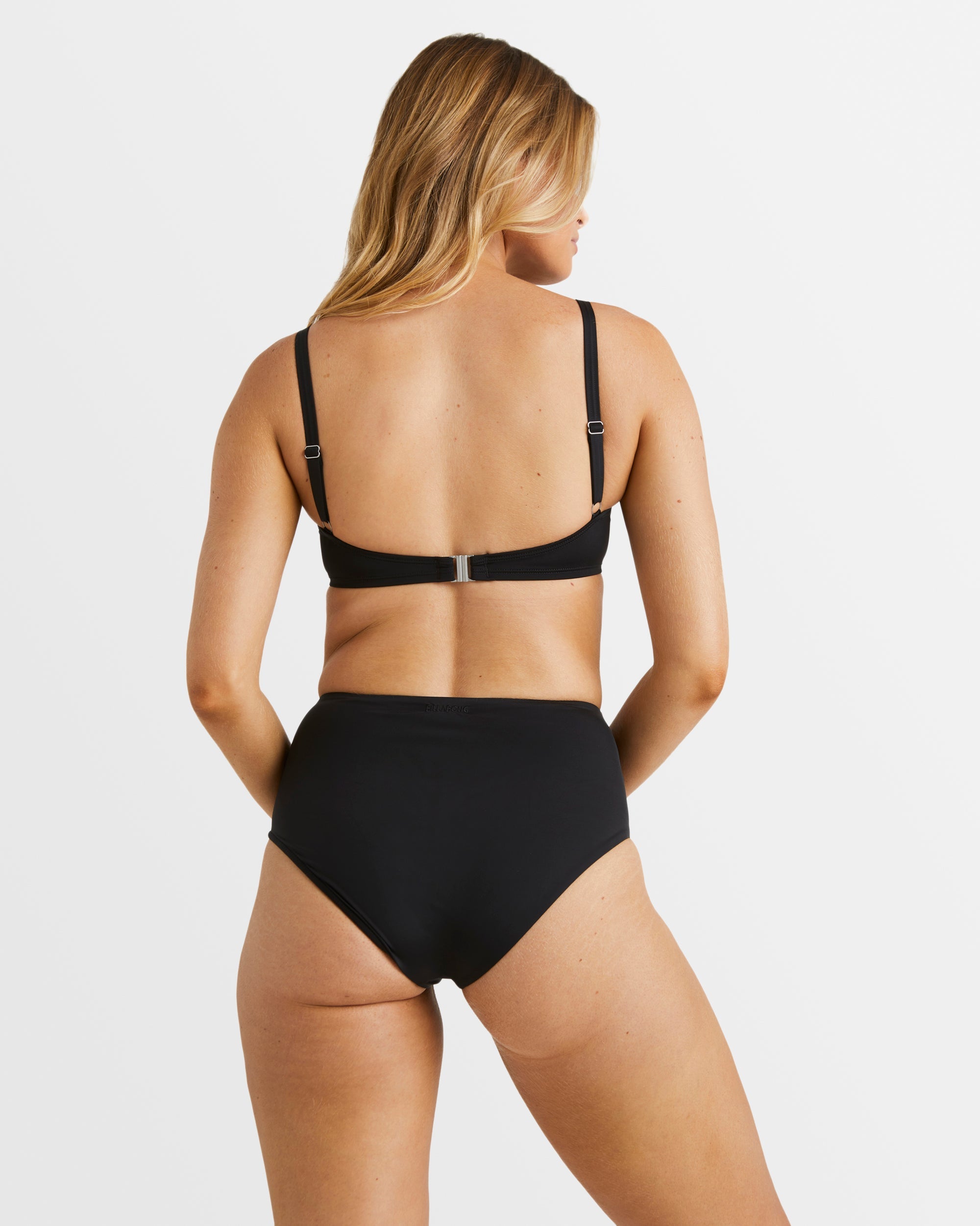 Billabong Womens Sol Searcher Hi Retro Bikini Bottom in Black Pebble