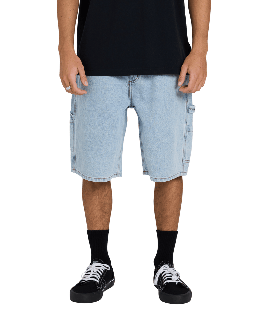Billabong Mens Bad Dog Workwear Denim Shorts in Washed Indigo