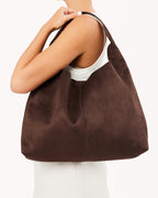 Billini REMI SHOULDER BAG in DARK CACAO SUEDE