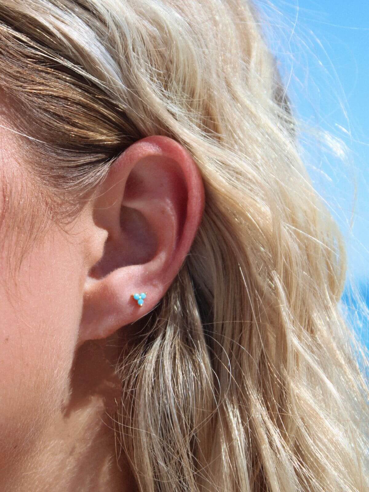 Malakai The Label Blue Hawaii Studs in 18k Gold in Default Title