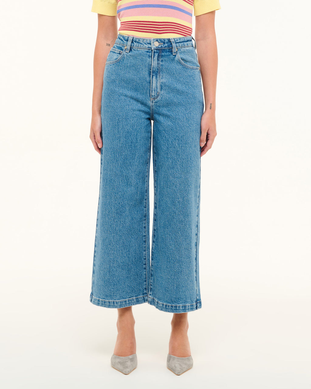 Abrand Jeans 94 Wide Crop Maya Clean in MAYA BLUE