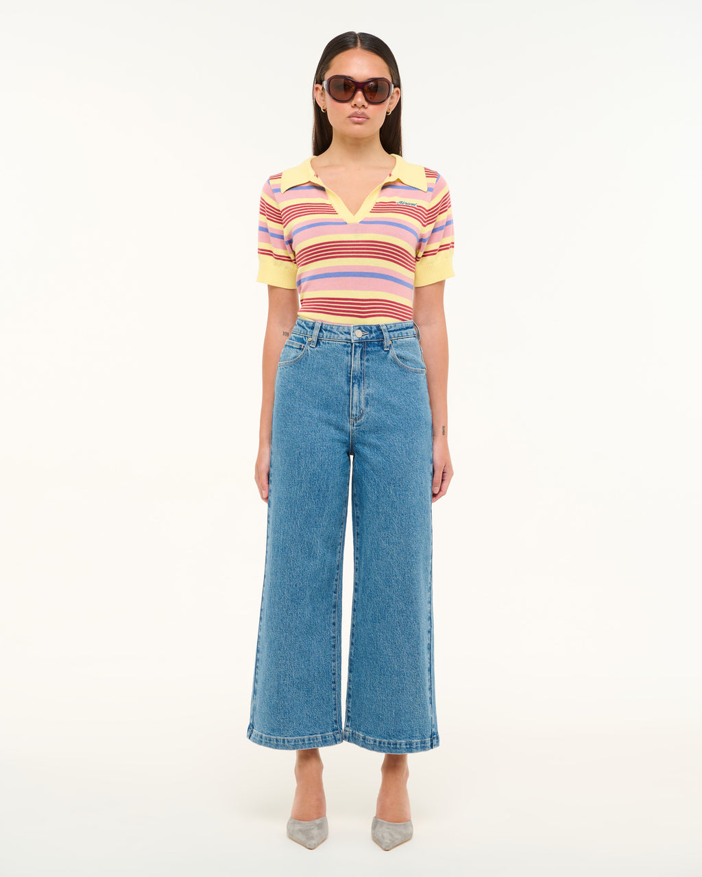 Abrand Jeans 94 Wide Crop Maya Clean in MAYA BLUE