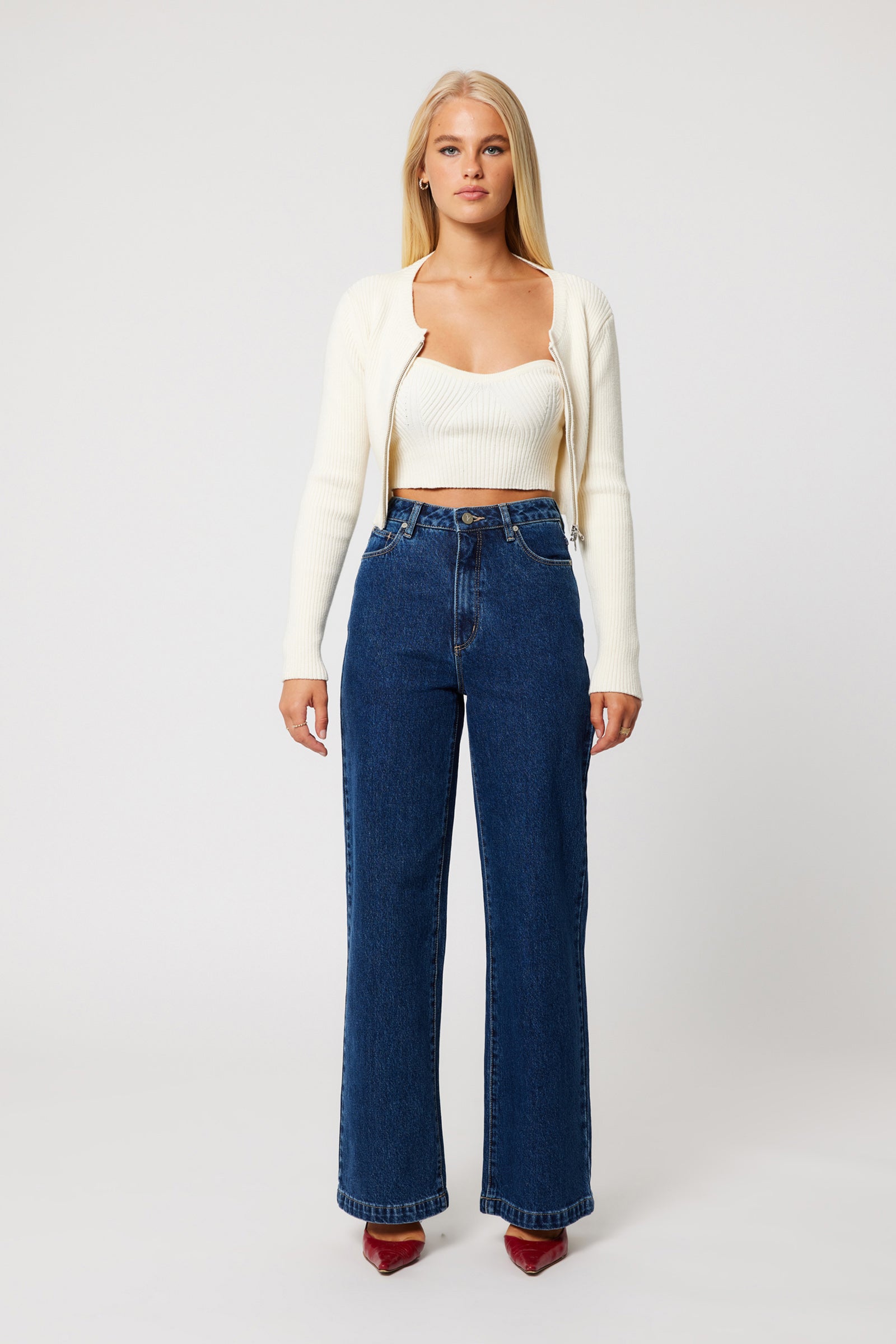 Abrand Jeans 94 Wide Tara in DARK BLUE