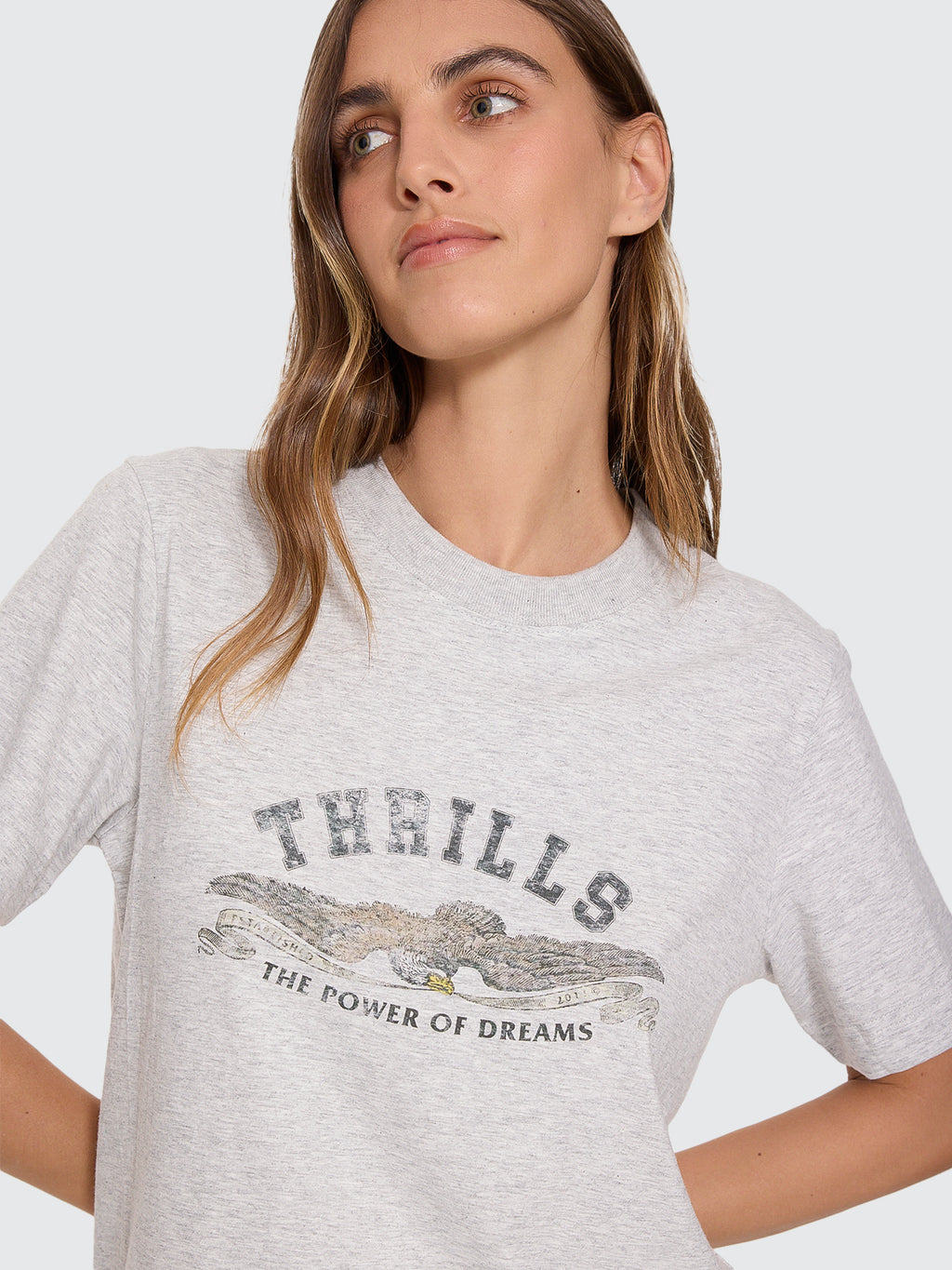 Thrills Co The Power of Dreams Essential Tee - Snow Marle in Snow Marle
