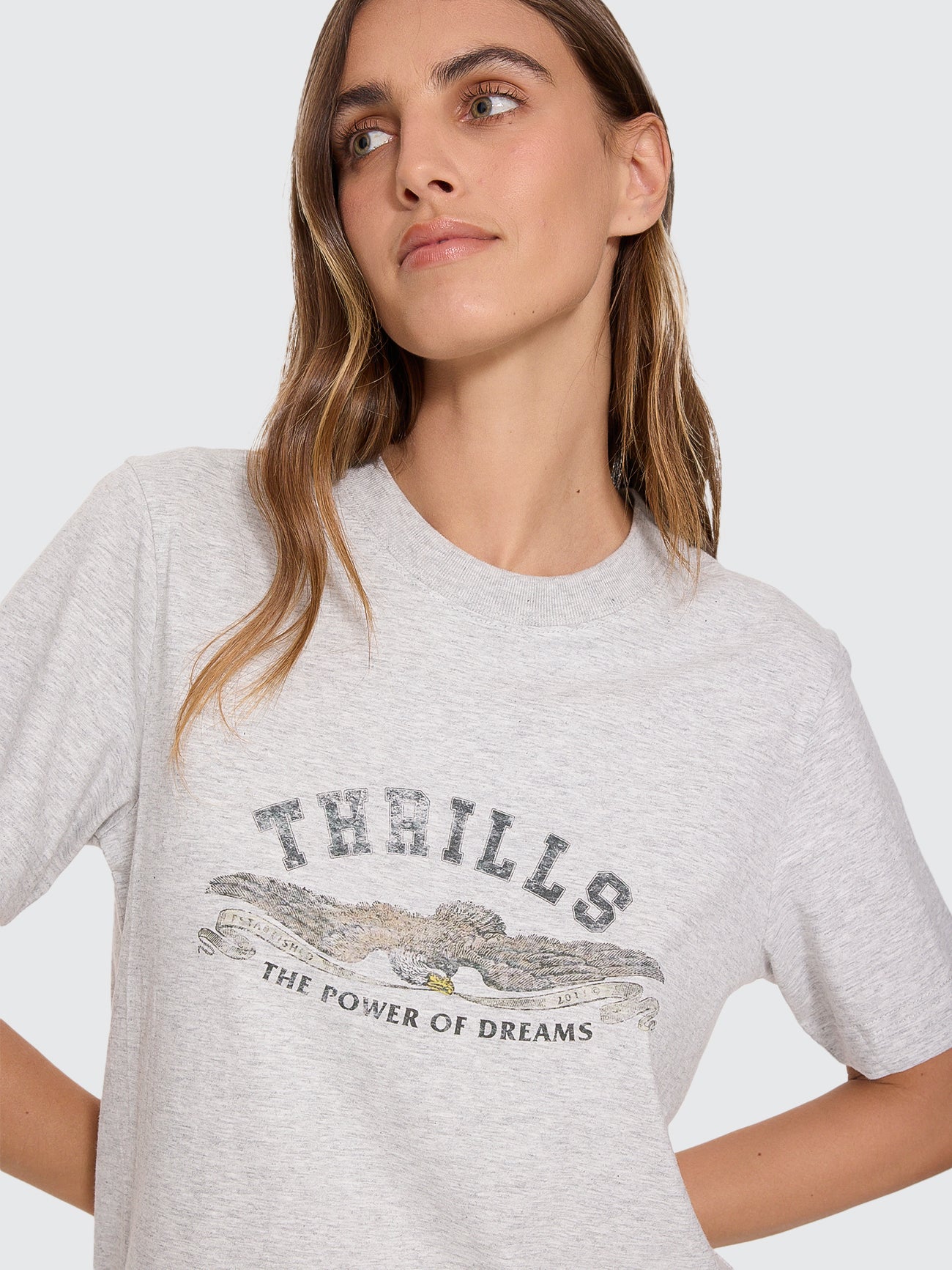 Thrills Co The Power of Dreams Essential Tee - Snow Marle in Snow Marle