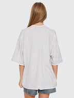 Thrills Co Tournament Of Roses V Neck Oversized Tee - Snow Marle in Snow Marle