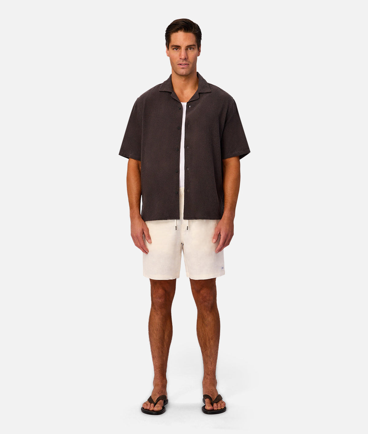 Industrie The Marbella Short Sleeve Shirt - Umber  in UMBER