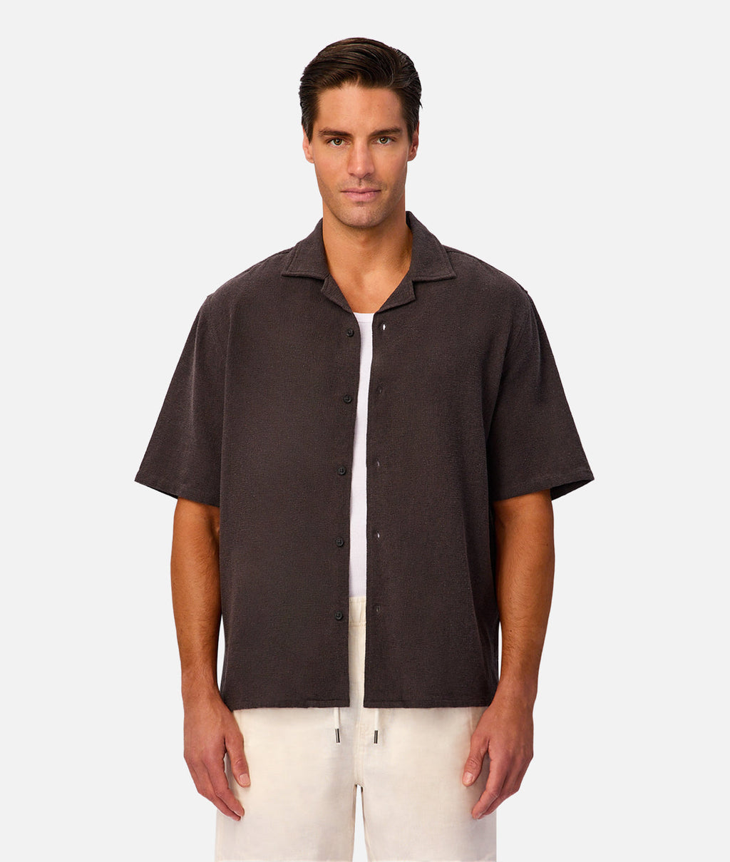 Industrie The Marbella Short Sleeve Shirt - Umber  in UMBER