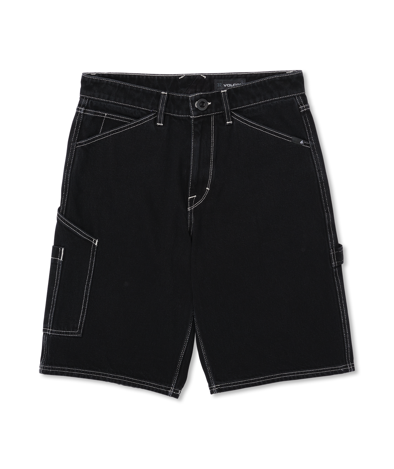 Volcom Labored Denim Utility Short in BLACK