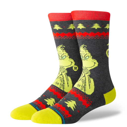 Stance Grinch Sweater Crew in BLACK