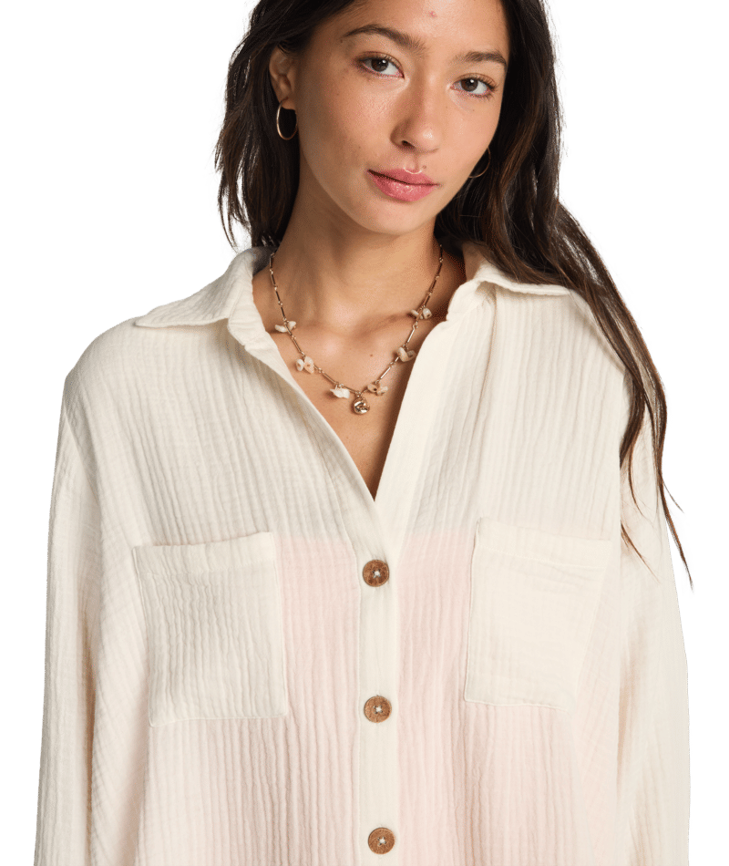Billabong Swell Blouse in SALT CRYSTAL