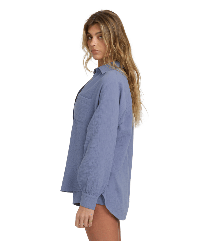 Billabong Sweet Swell Ls Wvn in STONE BLUE