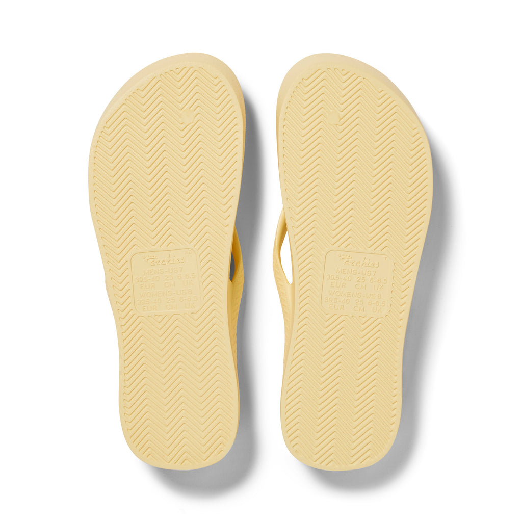Archies Footwear Arch Support Thongs - Classic - Lemon in Single