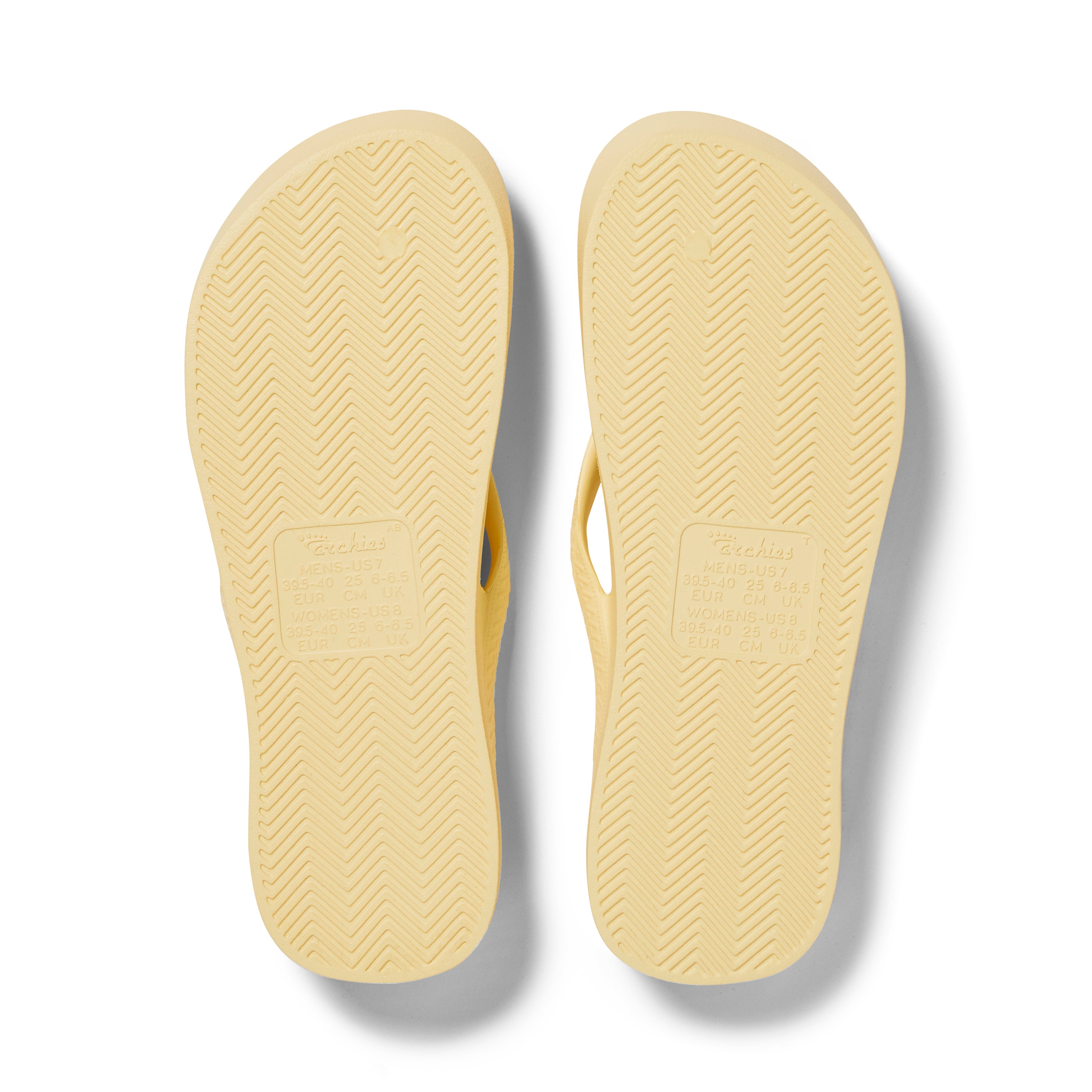 Archies Footwear Arch Support Thongs - Classic - Lemon in Single