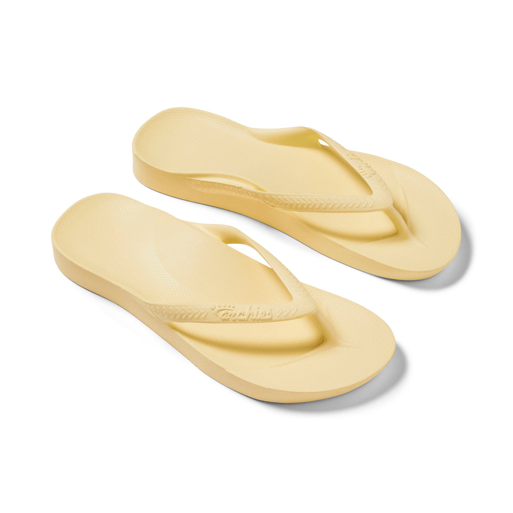 Archies Footwear Arch Support Thongs - Classic - Lemon in Single