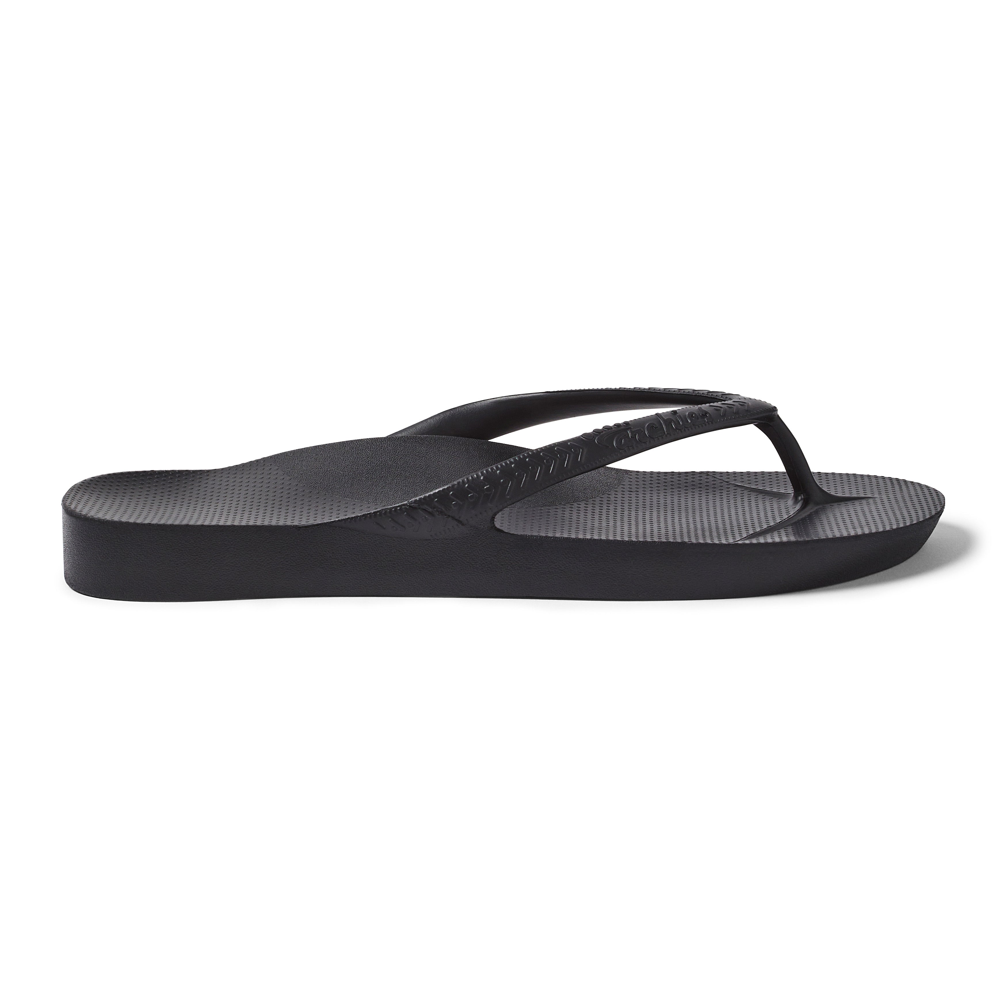 Archies Footwear Arch Support Thongs - Classic - Black in Single