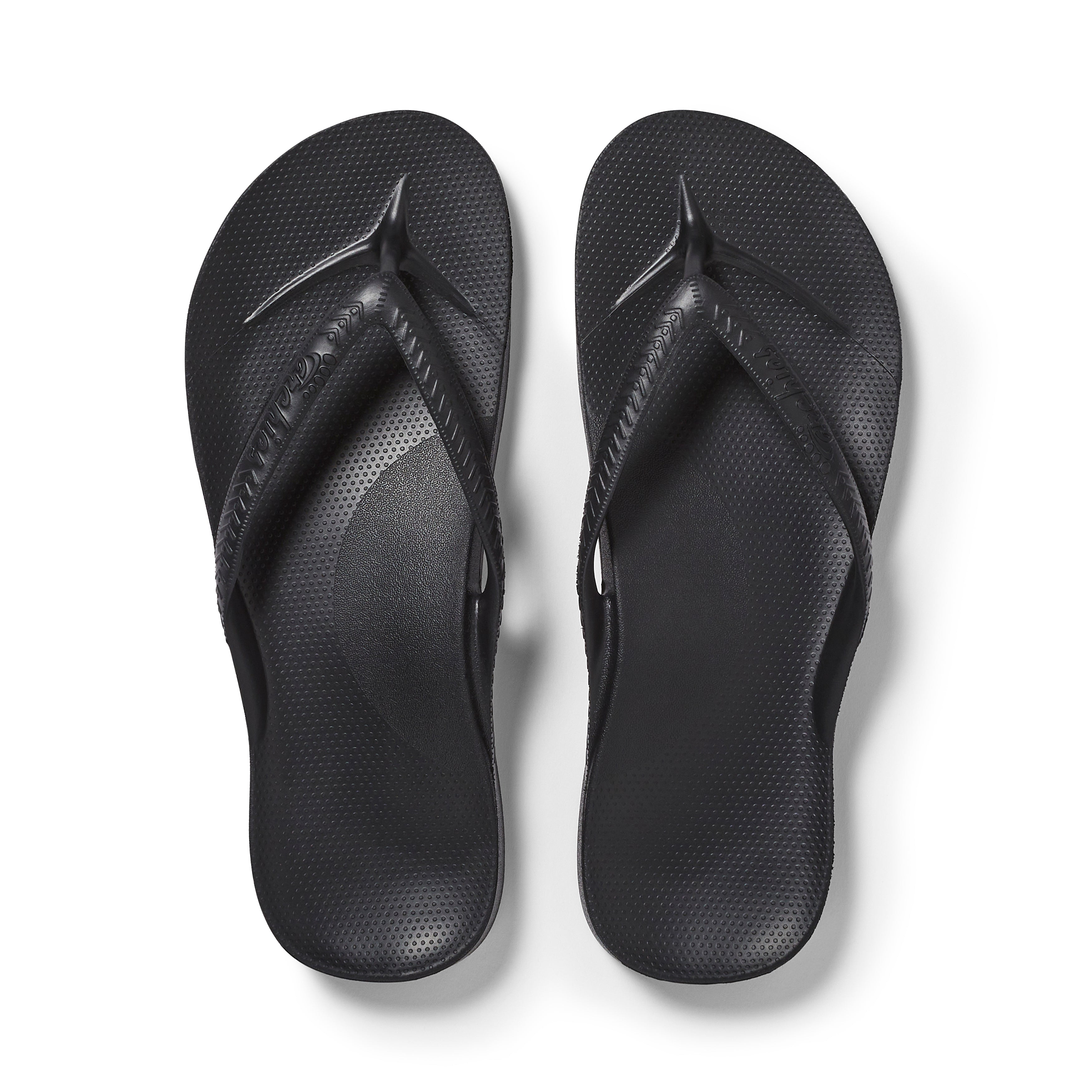 Archies Footwear Arch Support Thongs - Classic - Black in Single