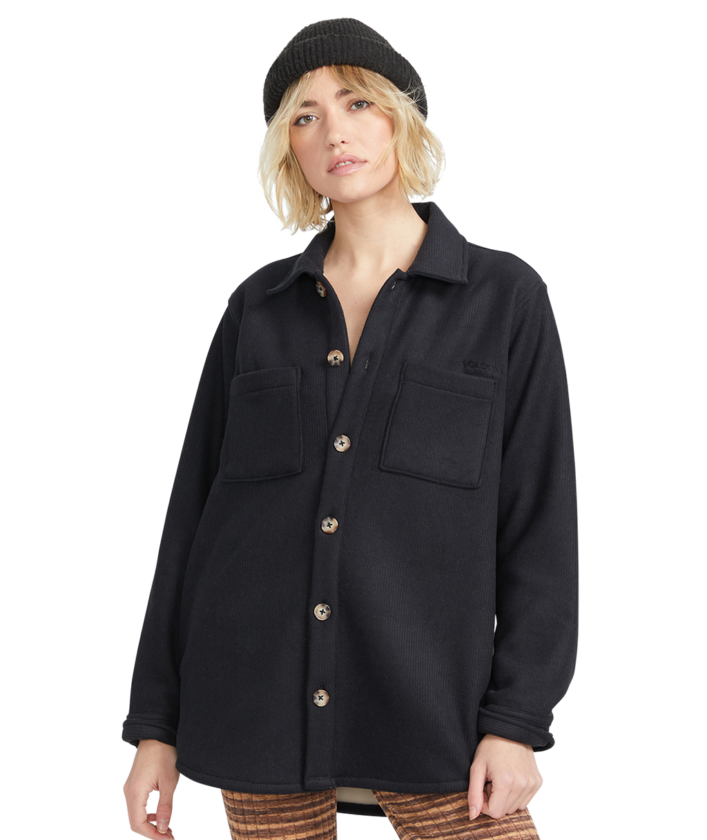 Volcom Stn Bonded Shacket in BLACK