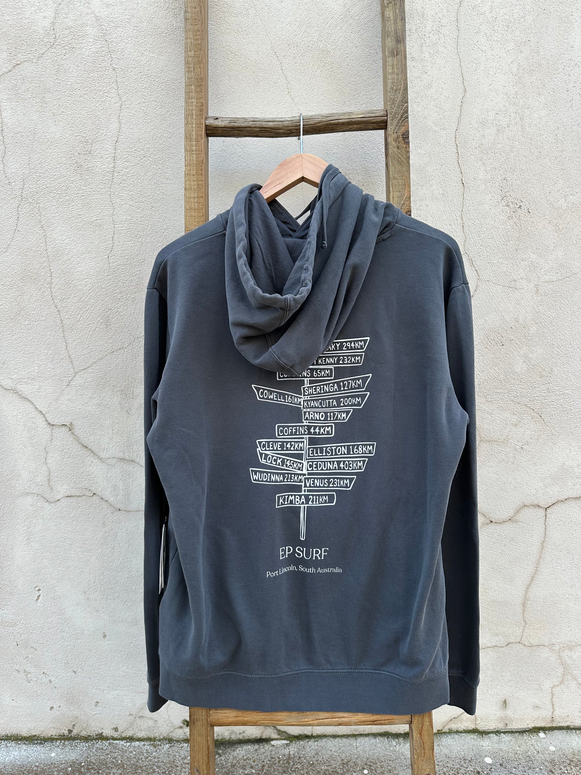EP SURF Mens Signs Hoody Washed Black