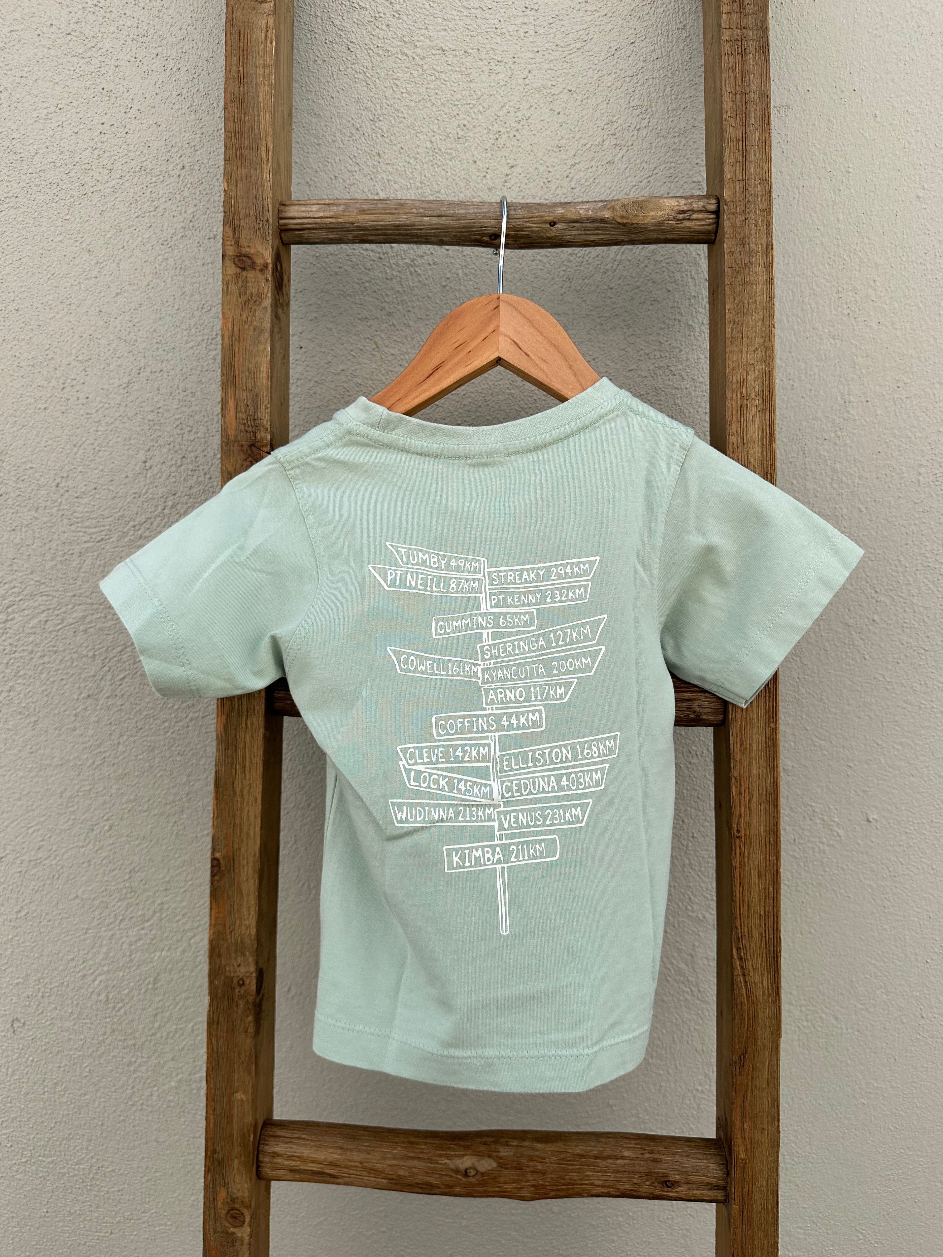 EP SURF Kids Signs Tee - Mint/White