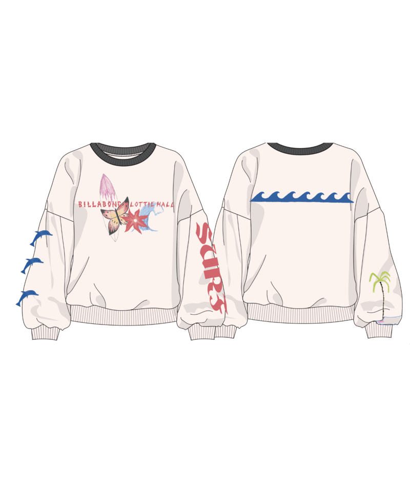 Billabong Lottie Hall Crew in SALT CRYSTAL