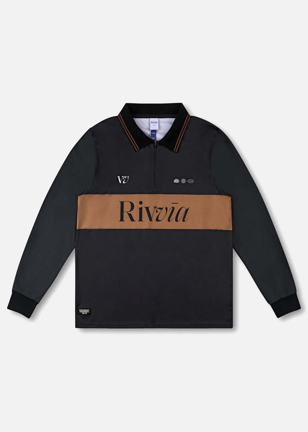 Rivvia Projects Team Vv Track Ls Polo in BROWN/BLACK
