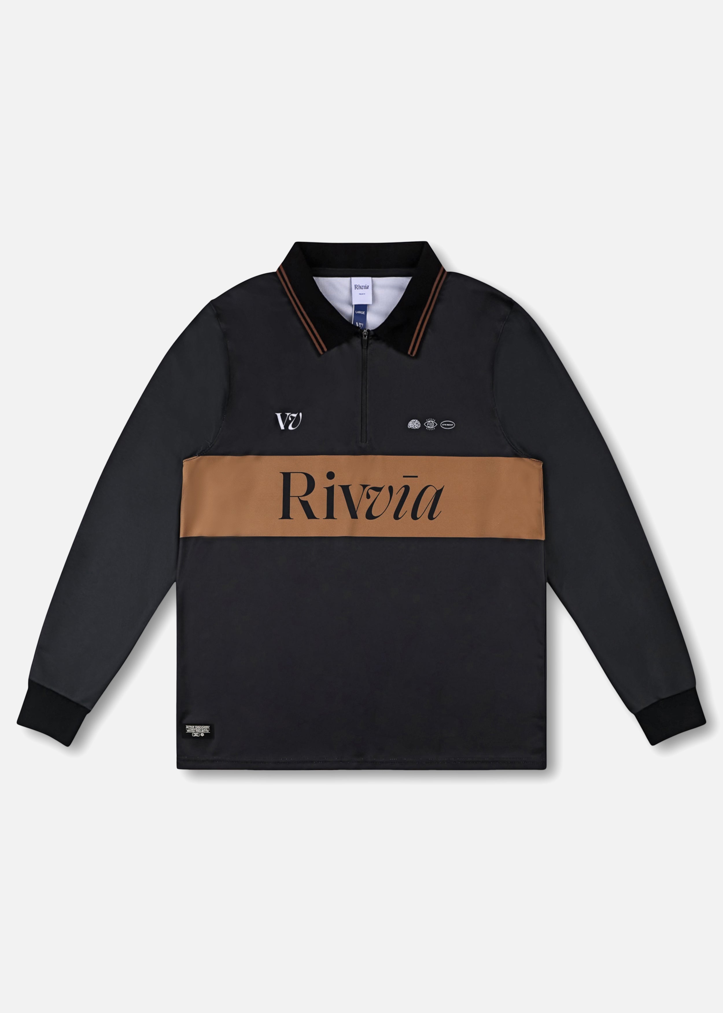 Rivvia Projects Team Vv Track Ls Polo in BROWN/BLACK