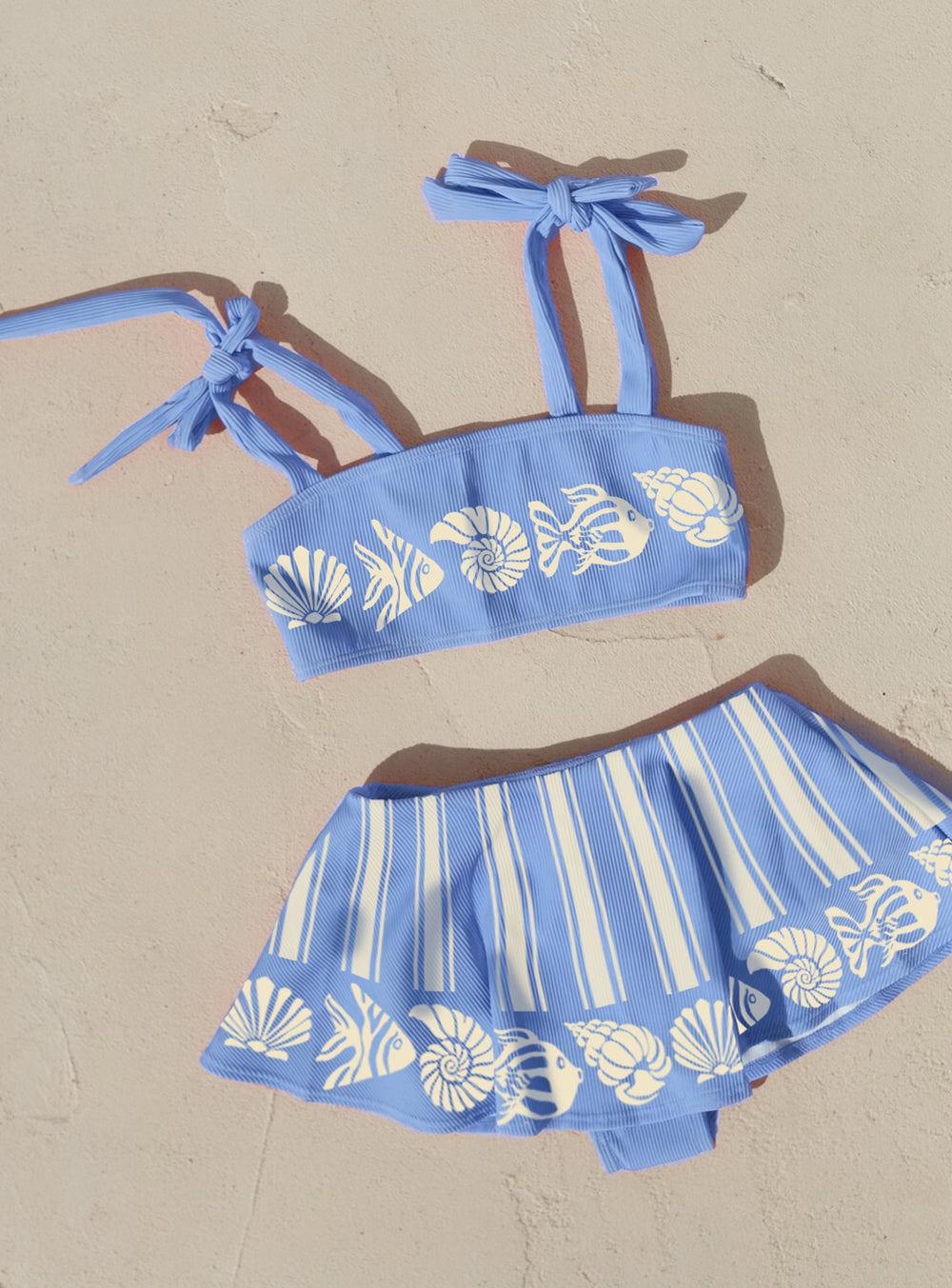 Small Swim Club Blue Holiday Bikini Set in Blue Holiday