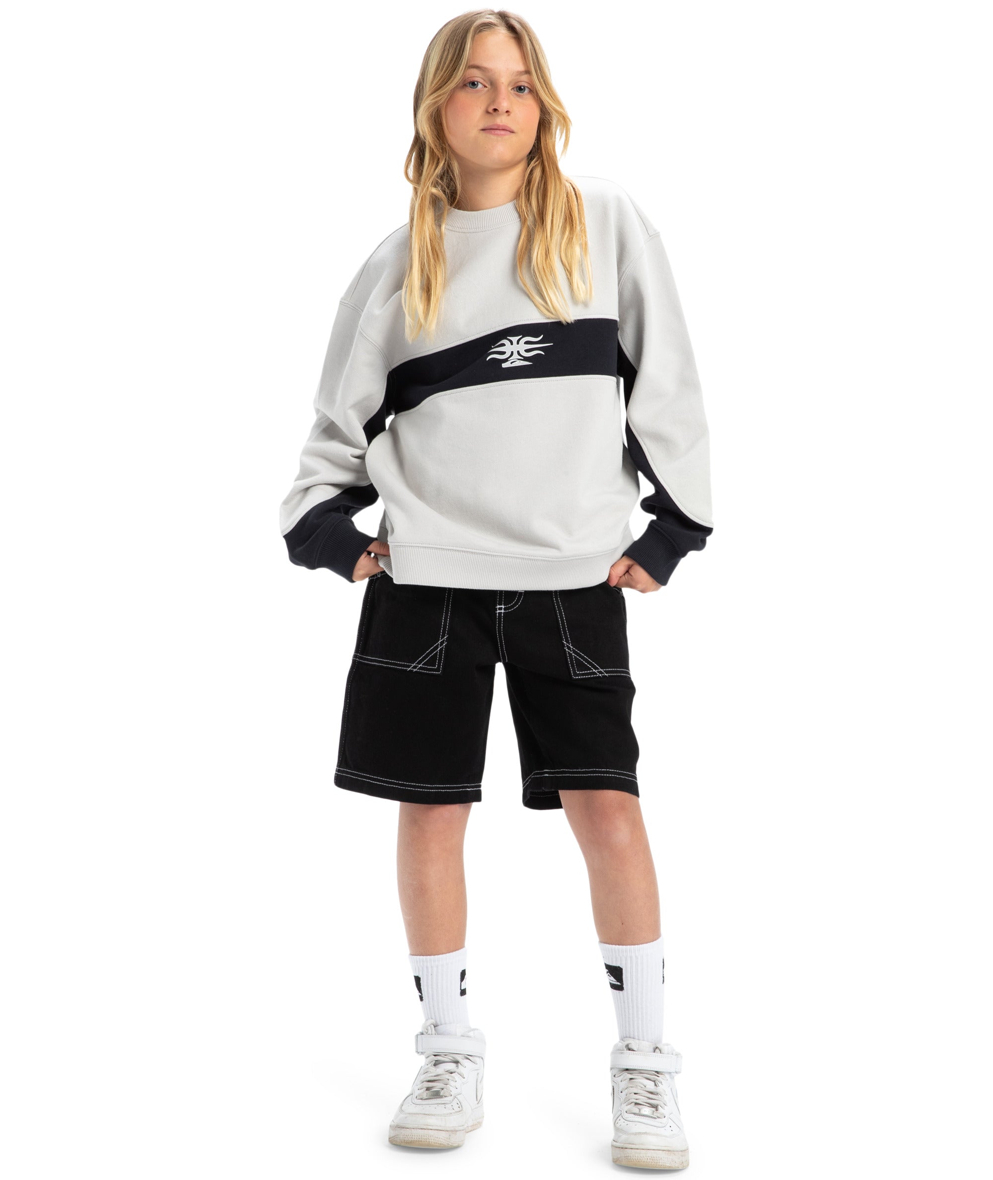 Quiksilver Mercury Devil Crew Youth in LUNAR ROCK