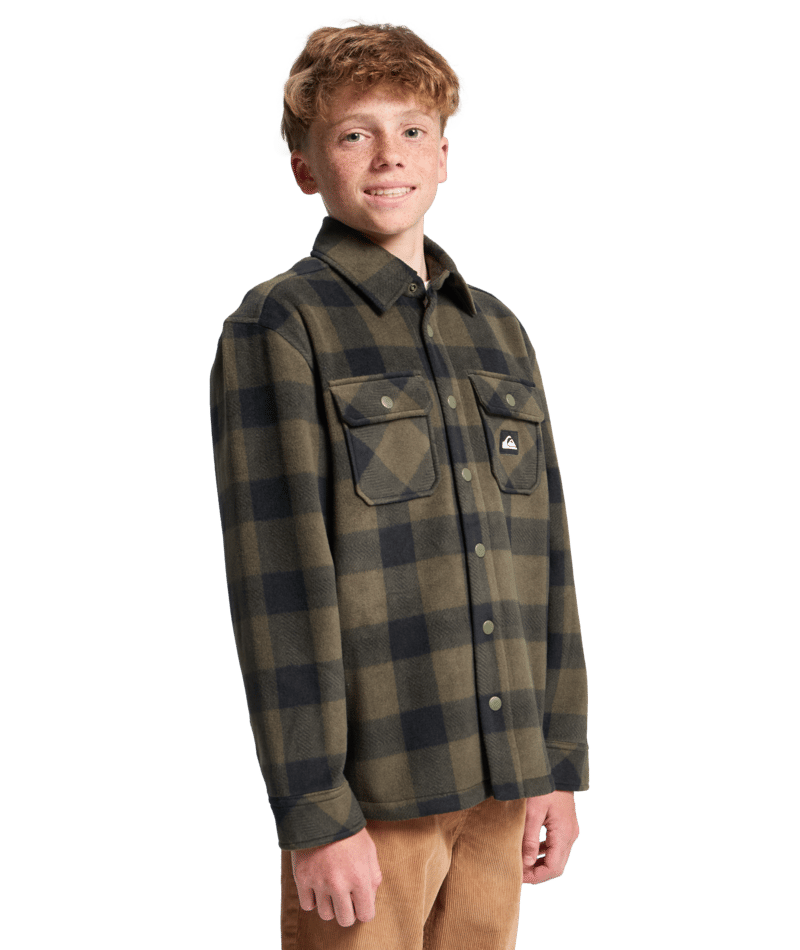 Quiksilver Bering Strait Check Shirt Yth in BERING STRAIT GRAPE LEAF