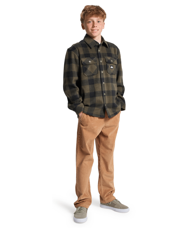 Quiksilver Bering Strait Check Shirt Yth in BERING STRAIT GRAPE LEAF