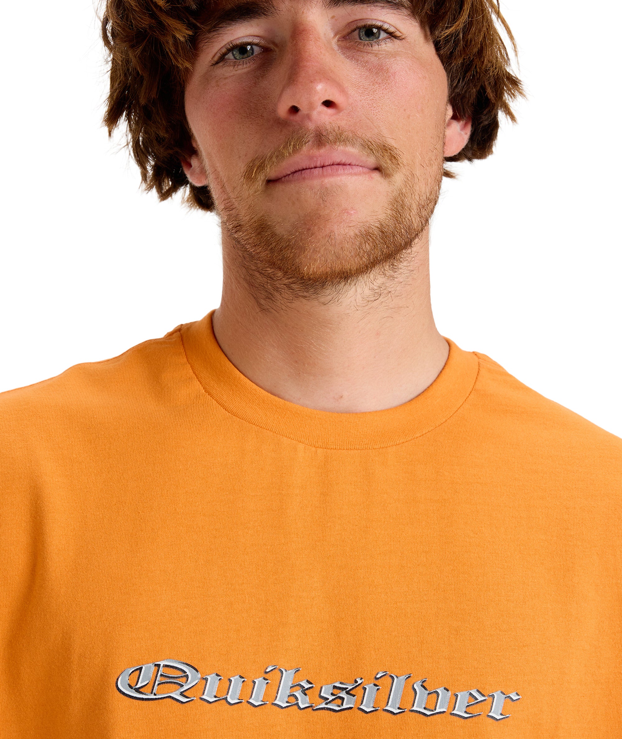 Quiksilver Mercury Chrome Oldenglish Tee in ORANGE PEEL