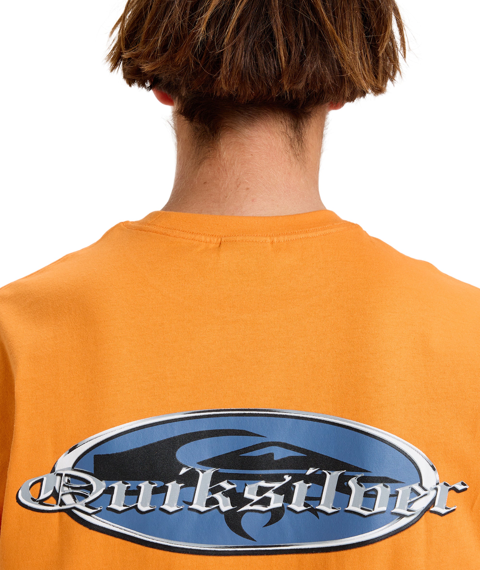 Quiksilver Mercury Chrome Oldenglish Tee in ORANGE PEEL