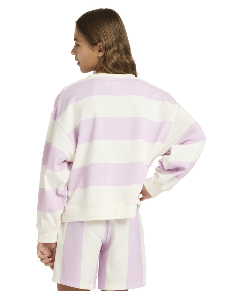 Roxy Little Things Crew in CROCUS PETAL STRICTLY STRIPE