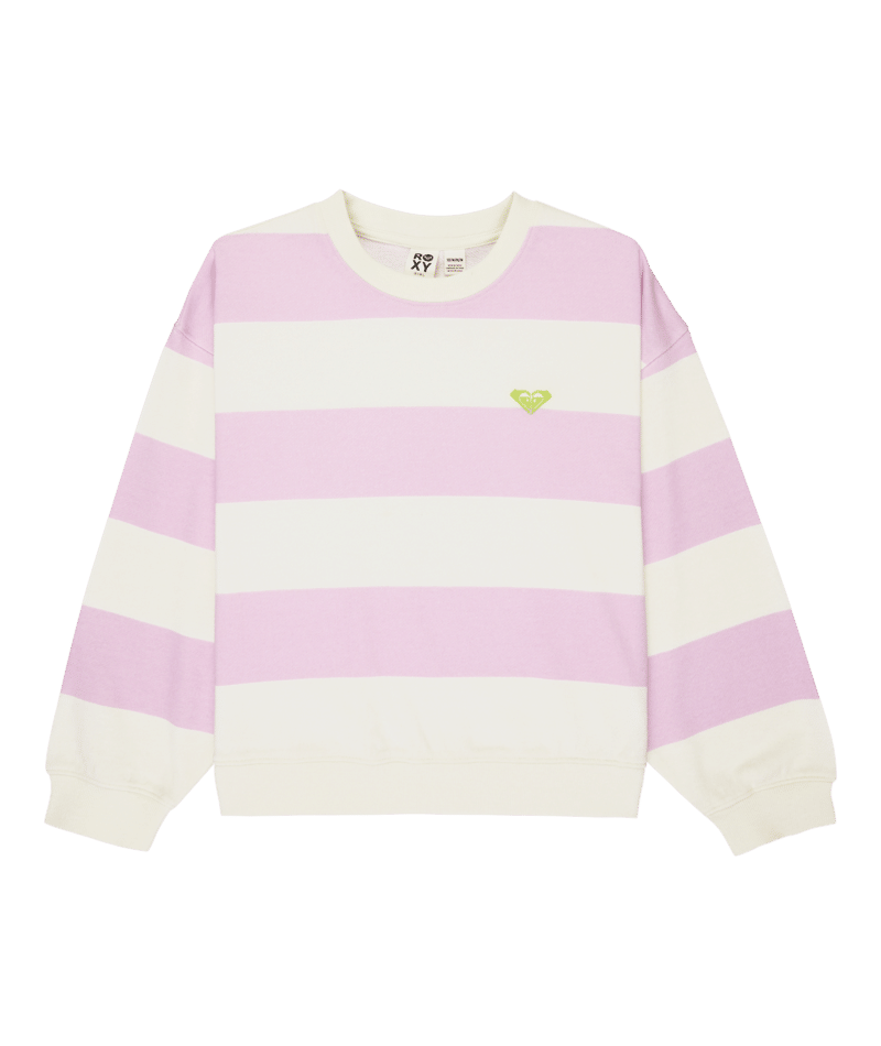 Roxy Little Things Crew in CROCUS PETAL STRICTLY STRIPE