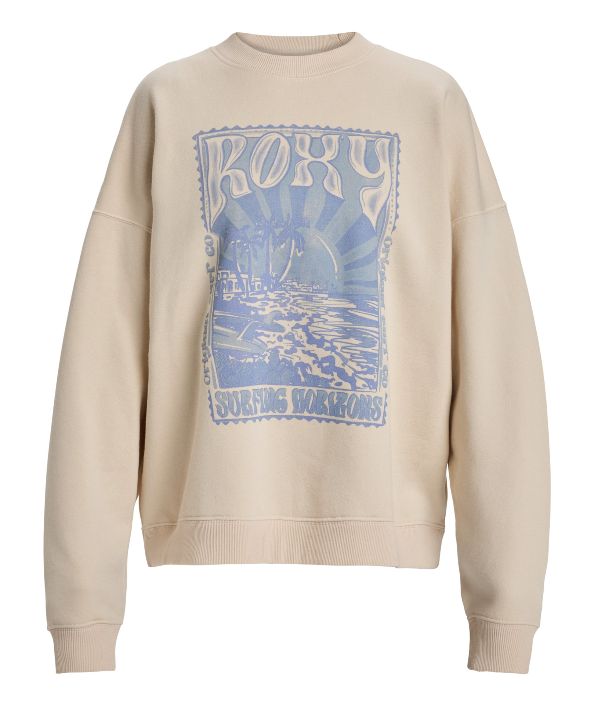 Roxy Lineup Oversized Crew in PARCHMENT