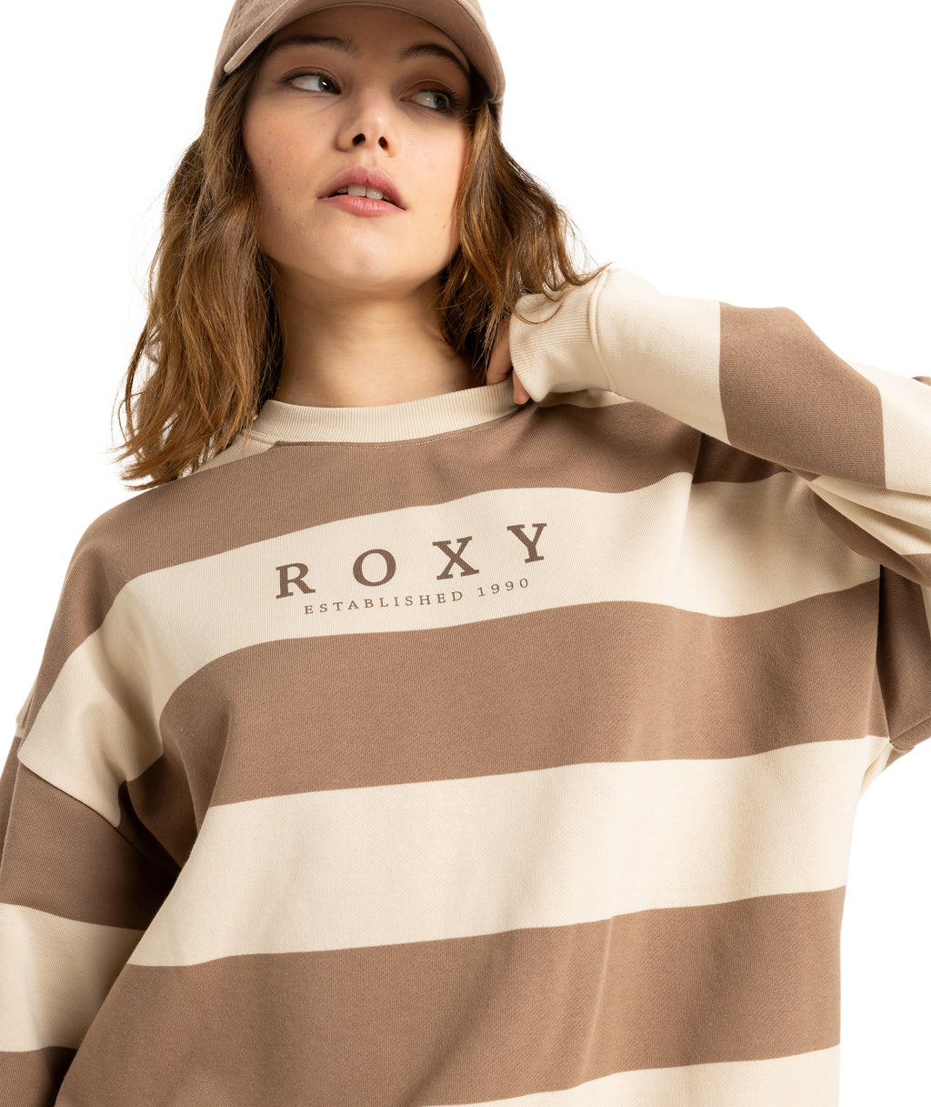 Roxy Strictly Stripes Oversized in PARCHEMENT STRICTLY STIPE