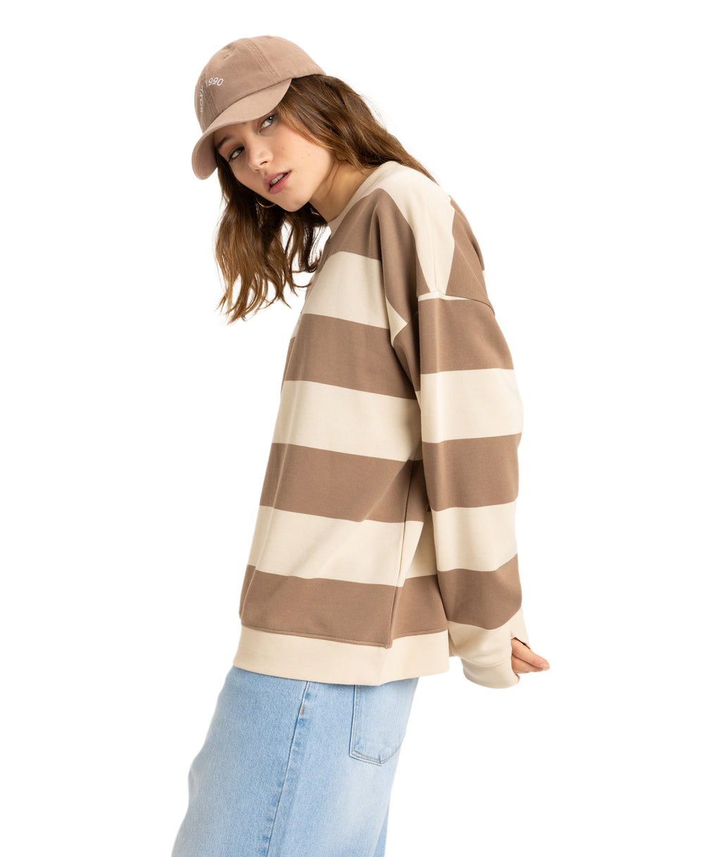 Roxy Strictly Stripes Oversized in PARCHEMENT STRICTLY STIPE