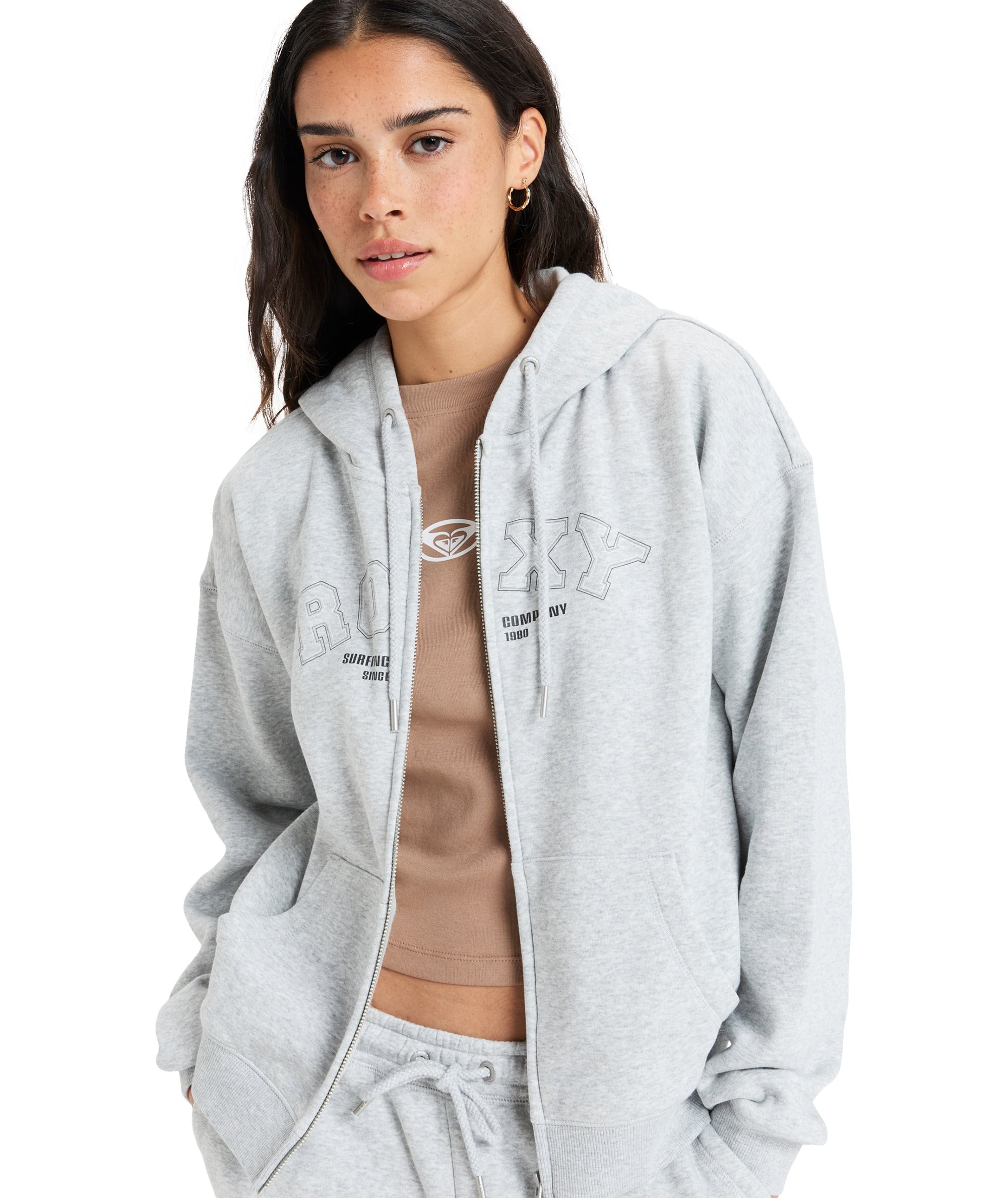 Roxy Perfect Place Zip Brushed in HERITAGE HEATHER