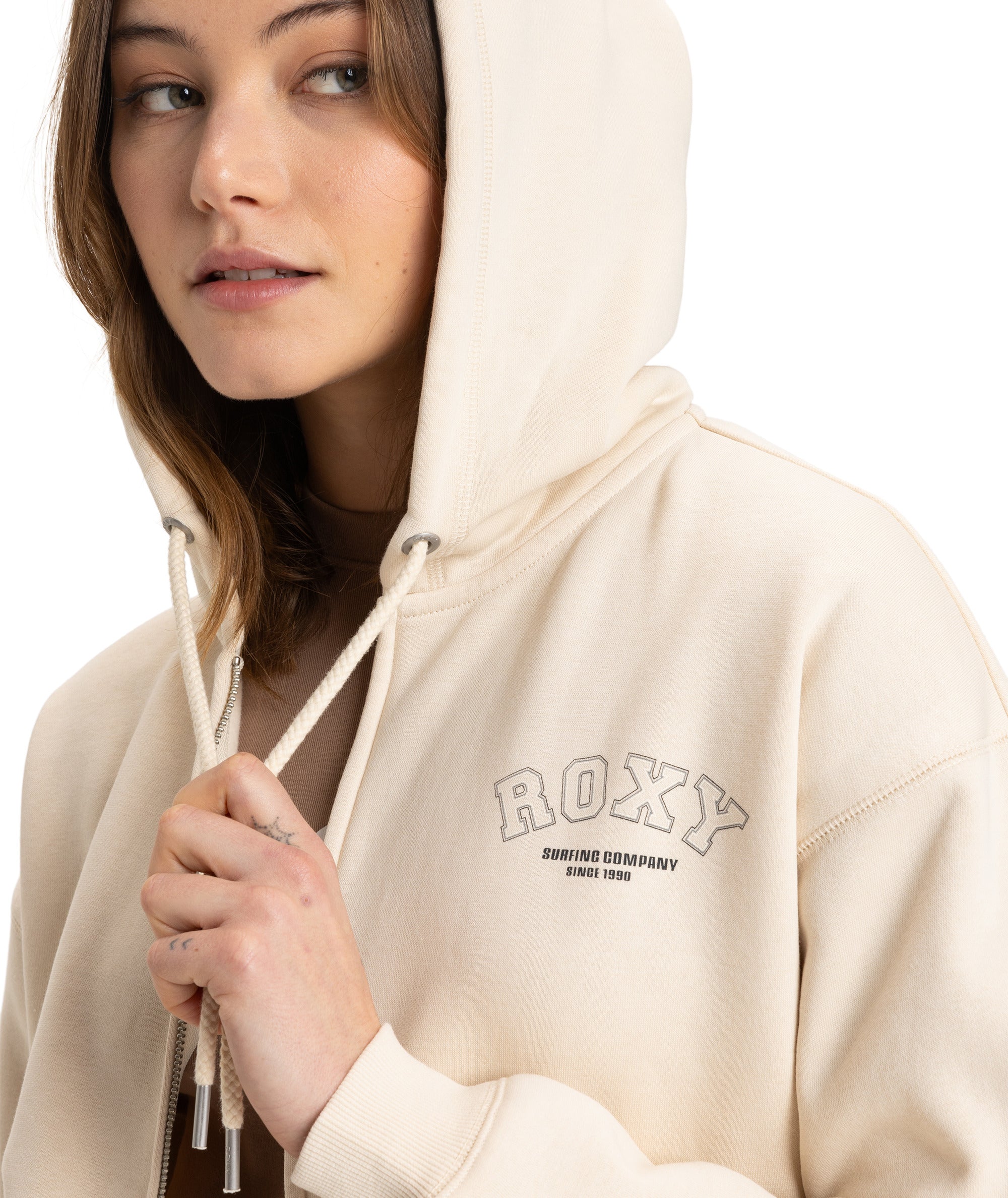 Roxy Perfect Place Zip Brushed in PARCHMENT