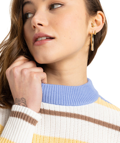Roxy Playa Morning Sweater in GRAPEMIST PLAYA MORNING STRIPE