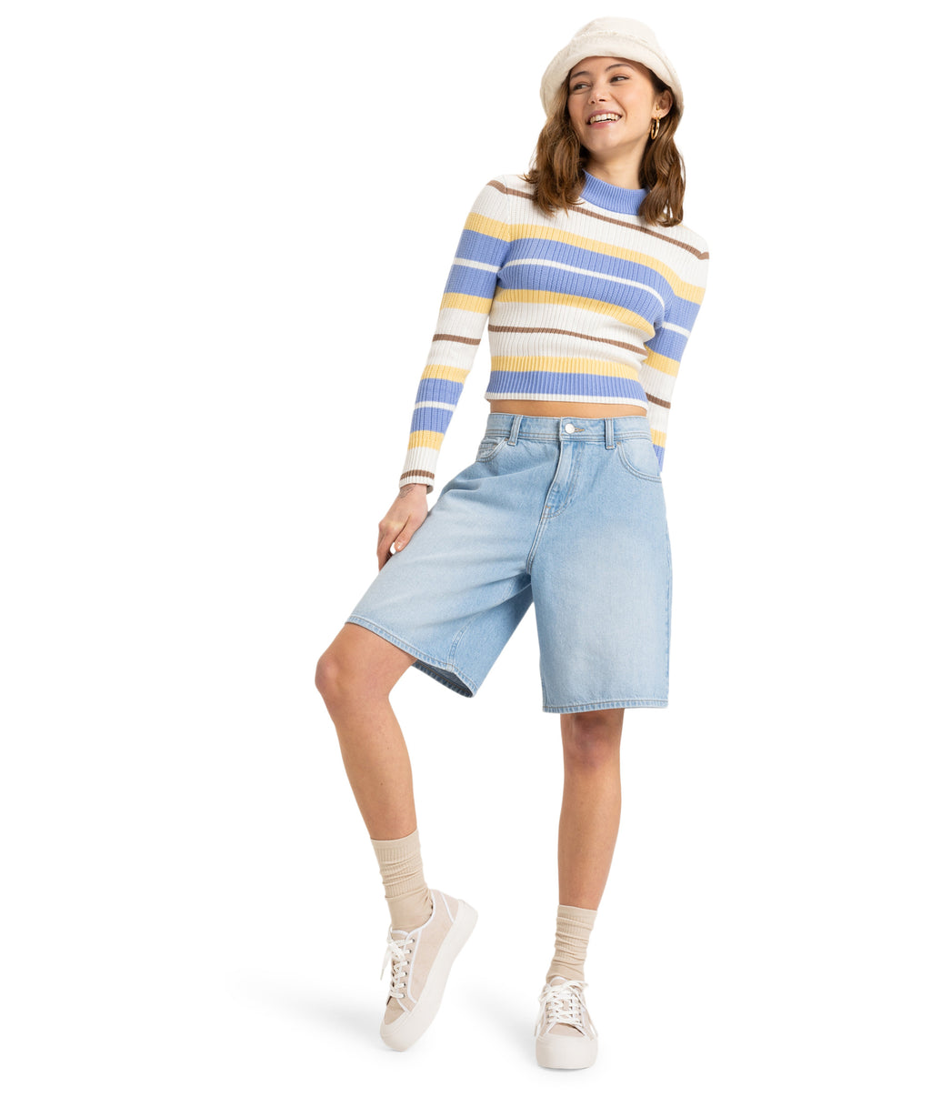 Roxy Playa Morning Sweater in GRAPEMIST PLAYA MORNING STRIPE
